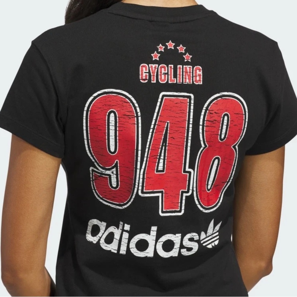 Adidas Women's Cyling Tee with Red Star Accents - Picture 4 of 7